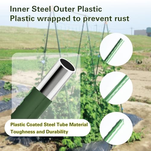 Plant Stakes 36 inch, 3ft Steel Garden Stakes 25 Pack, Sturdy Plant Support for Climbing Plants, Tomatoes, Beans, Cucumbers, Peppers, Flowers, Potted, Strengthen and Stem to Grow Better - view 3