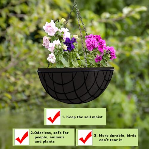 1 Roll 12x120 Inch Felt Liner Roll Fabric Planter Natural Coconut Non Woven Black Liner Sheets Plant Potting for Garden Planters Flower Basket Animal Pets - view 5