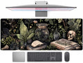 Dark Academia Desk Mat Mouse Pad XL Extended Large Gaming Desk Pad Mousepad, Mystical Green Plant Computer Laptop Keyboard and Mouse Mat, Desktop Protector Mat for Women Girl Office 31.5x11.8 in