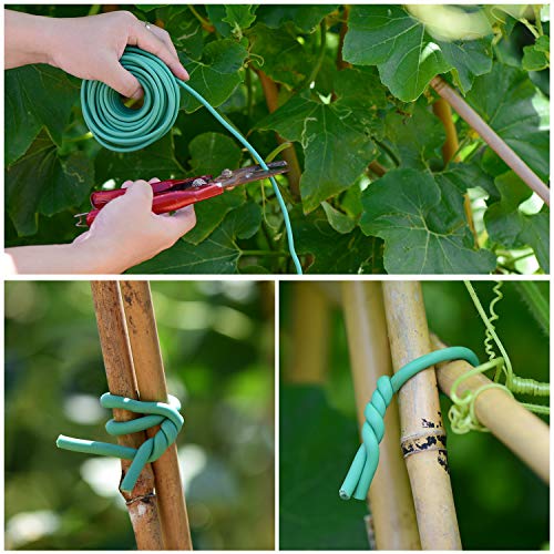 Soft Plant Tie, Garden Wire Tie for Plants Heavy Duty Reusable Plant Twist Ties for Gardening Home Office (Green, 32.8 feet) - view 4