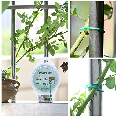 328ft (100m) Twist Ties, Green Garden Plant Ties with Cutter for Gardening and Office Organization, Home - view 5
