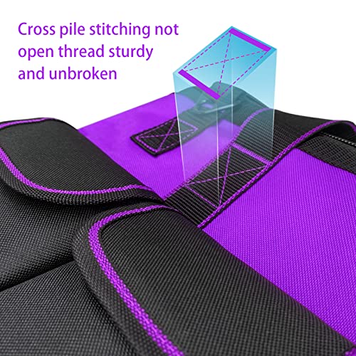 Garden Tools Bag 16 inch Wide Mouth Tool Bag with Molded Base Tool Tote for Women, Heavy Duty,600D polyester fabric (Purple color) - view 6