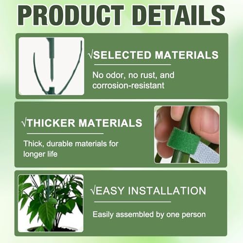 10 Pack Stackable Plant Support Stakes, Stackable Monstera Plant Support Stakes for Indoor Outdoor Plants, Stem Holder Structures Frame, Plant Sticks for Vine Training Stem Stabilization - view 2