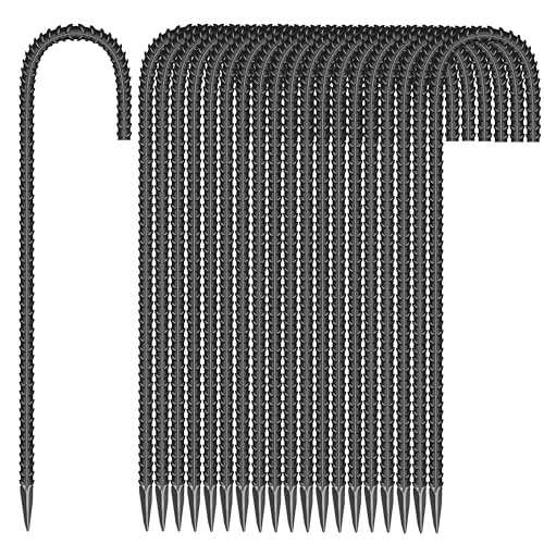 20 Pcs 12-Inch Garden Ground Stakes Galvanized Steel J Shape Hook Staple