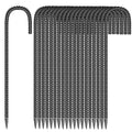 20 Pcs 12-Inch Garden Ground Stakes Galvanized Steel J Shape Hook Staple