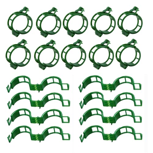 100pcs Plant Support Clips - Green Tomato Clips for String Trellis, Grape Vine Clips for Garden Netting Climbing Plants, Secured Plastic Plant Clip for Fixing Stem and Vine