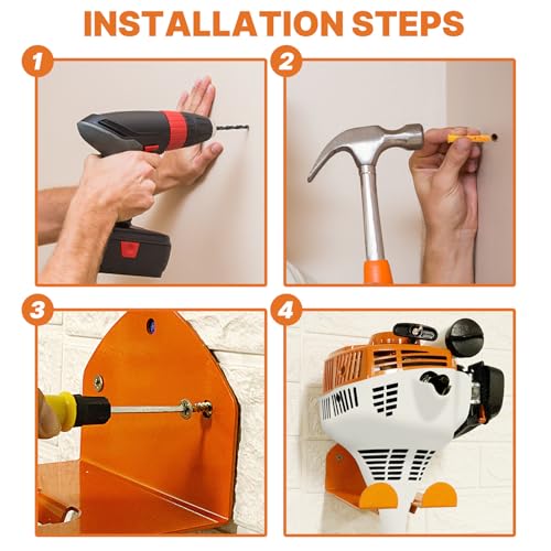 Garage Organizer Wall Hanger - Garden Tool Rack for Grass Trimmer, Hedge Trimmer, Garage Tools, 1 Pack - view 7
