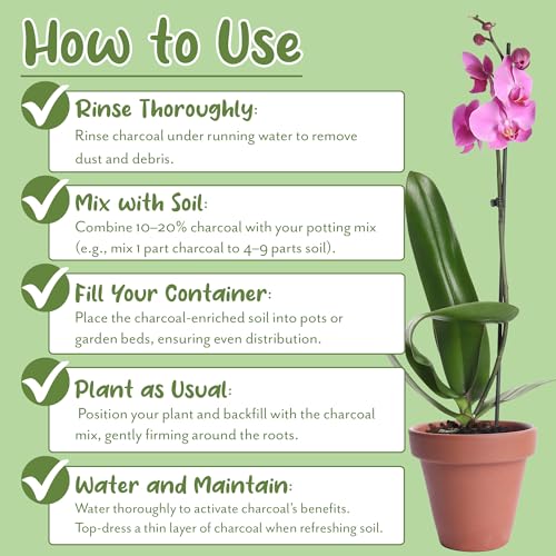 Horticultural Charcoal for Indoor Plants (8 Quarts) Hardwood Soil Additive for Orchids, Terrariums, and Gardening - view 7