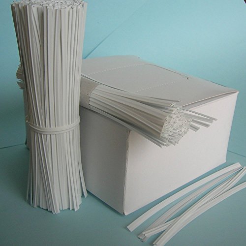 100pcs 7" (18cm) Plastic White Twist Ties - Flat