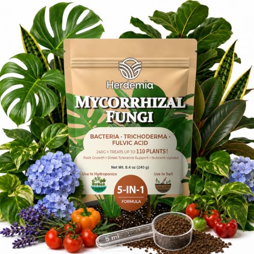 Mycorrhizal Fungi Inoculant with Trichoderma & Bacillus Subtilis, Concentrated Soil Activator for Stronger Roots, Bigger Growth & Higher Yields, Organic Mycorrhizae for Indoor & Outdoor Plants, 8oz