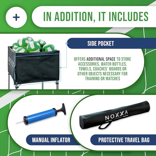 Volleyball Cart with Wheels - Portable Volleyball Ball Cart Bag on Wheels, Collapsible Sports Ball Equipment Storage Cart for Volleybal, Indoor and Outdoor. - view 4