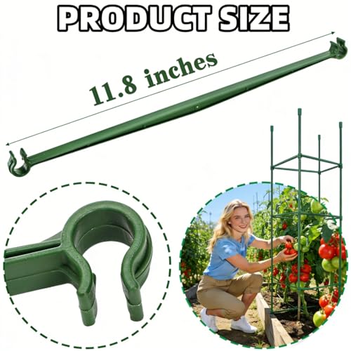100Pcs Stake Arms for Tomato Cage, 11.8 inch Tomato Stake Connectors, Expandable Support Trellis Connectors for 11mm Stakes for Garden Climbing Plants Vegetables - view 2