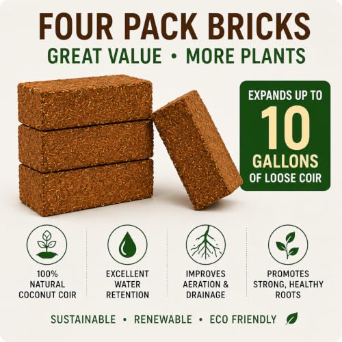 Organic Coco Coir Growing Medium 650 Gram Bricks, 4 Pack - view 5