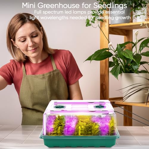 192 Cell Seed Starter Tray with Grow Light, Seed Starter Kit with Adjustable Humidity Dome, Seed Starting Trays Plant Starter Kit for Seeds Growing Starting, Indoor Gardening, Greenhouse - view 2