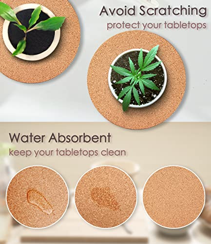 Cork Plant Coasters, Double Layers Cork Plant Mats, 12 Inch, 2 Pcs - view 5