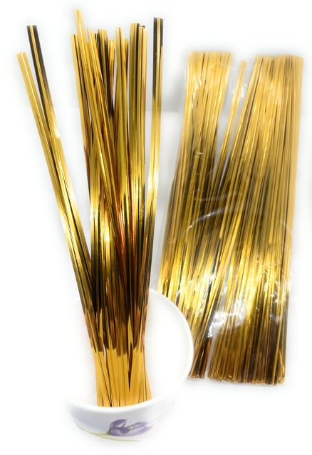100pcs 7" Metallic Twist Ties (Gold) - view 2