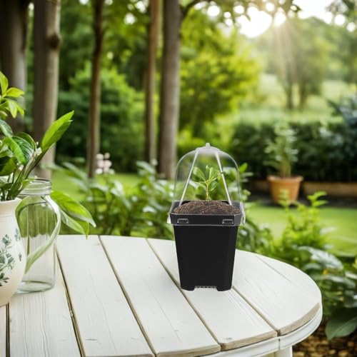 12 Sets Nursery Pot with Drainage Holes Black Plastic - view 5