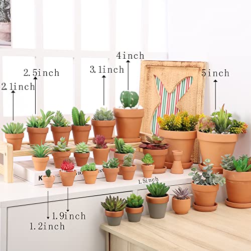 2.5 inch Terracotta Pots with Drainage Holes,Small Mini Clay Ceramic Pottery Planter,Cactus Flower Terra Cotta Pots,Succulents Nursery Pots for Indoor/Outdoor Plants,Crafts,Wedding-12 Pack - view 3