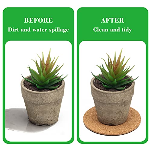 6 Pieces Round Cork Mat for Plants, 4 Inches - view 4