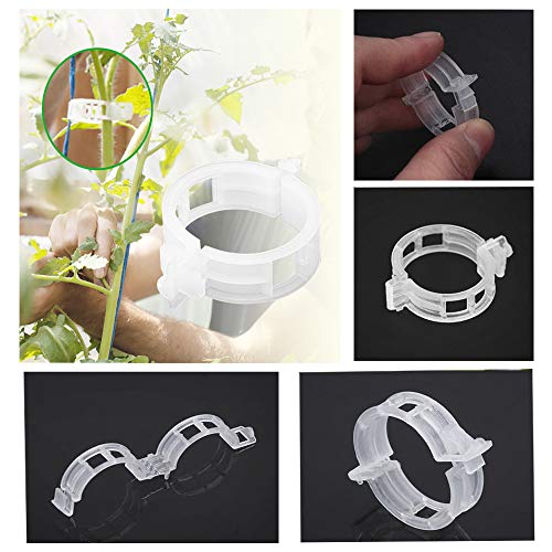 300 PCS Plant Support Garden Clips,Tomato Vine Clips,Durable Crop Clips in White for Flower Vine Twine Tomato Orchid to Grow Upright and Healthier - view 3