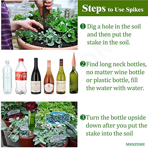Terracotta Watering Spikes, 8 Pack Plant Watering Devices Self Watering Spikes Vacation Clay Watering Stakes Garden Plant Watering Globes for Indoor & Outdoor Plants - view 5