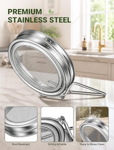Sprouting Lids for Wide Mouth Mason Jars, 2 Pack with Drain Stand - view 4