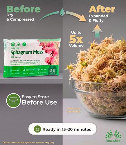 Inkashop Long Fiber Sphagnum Moss for Orchids and Carnivorous Plants 3.5oz - view 2