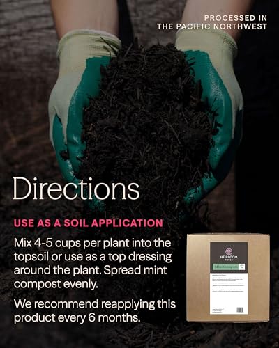 Mint Compost,100% Natural,Top Soil Amendment for Rose Planting, Rich in Micronutrients and Nitrogen for Garden Vegetables and Flowers, 26 Quart Box - view 5