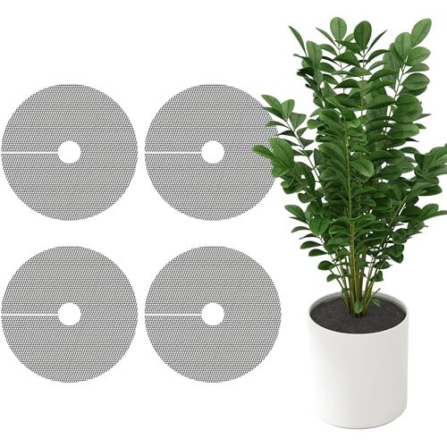 4 Pcs Plant Pot Grids, 16" Cuttable Round Planter Pots Soil Guard