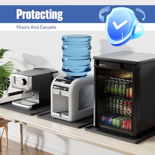 Water Cooler Mat – 19.7" x 19.7" Silicone Water Dispenser Mat for Floor & Countertop, Spill-Proof & Waterproof Tray for Coffee Maker, Kitchen, Pets, Office Use (Black, 19.7' * 19.7') - view 4