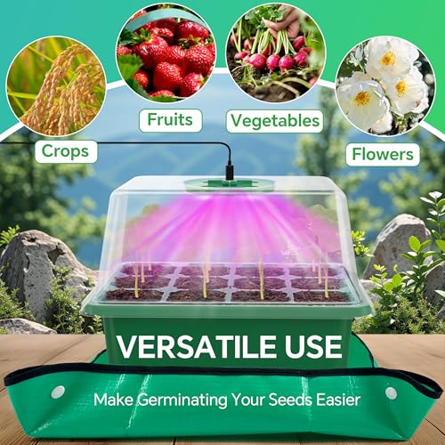 5-Pack Seed Starter Tray with Grow Light (Value Pack), 60 Cells, Friendly Seed Starter Kit for Beginners, Adjustable Brightness & Timing, Easy-to-Use Gardening Set for Seeds Germination - view 6