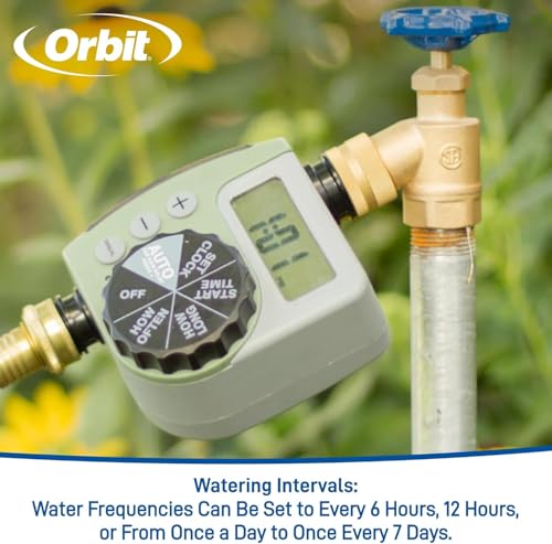 5-Pack (5 Total Timers) One Outlet Single-Dial Hose Faucet Timer - Easy Programmable - for Garden Watering System - LCD Hose Timer with Adjustable Watering Schedule - 62056 - view 4