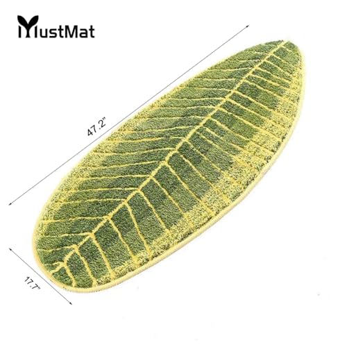 Non Slip Kitchen Rugs and Mats Cute Leaf Shape Area Rug 17.7"x47.2" - view 3