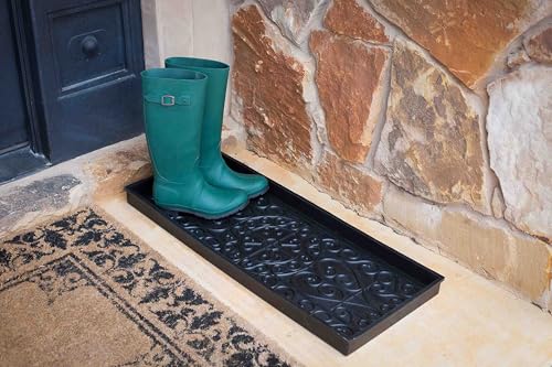 Large Rubber Boot Tray, Black, 34x14in - view 2