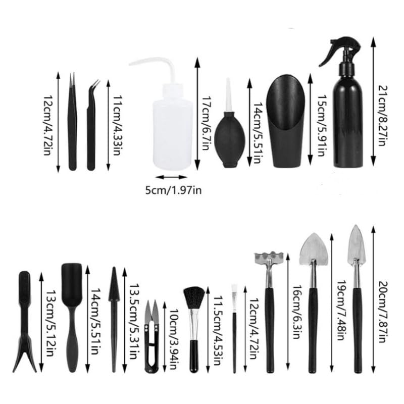 17-Piece Succulent Plant Care Tool Set, 26" and 39.4" Plant Transplanting Mats, Indoor Transplanting Supplies, Including Pot Transplantingg Mat, Mini Gardening Tool Set for Plant Care - view 2