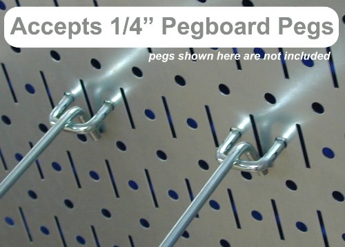 Pegboard Organizer 4 ft. Metal Pegboard Standard Tool Storage Kit with Galvanized Toolboard and White Accessories - view 5