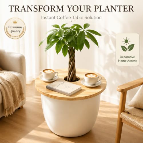 Plant Pot Covers, Interlocking Wooden Guard Cat Proof for Indoor Plants (15.75in) - view 5