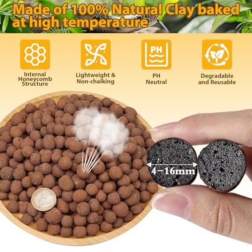 2 LB Organic Expanded Clay Balls Terrarium Substrate for Reptiles - view 2