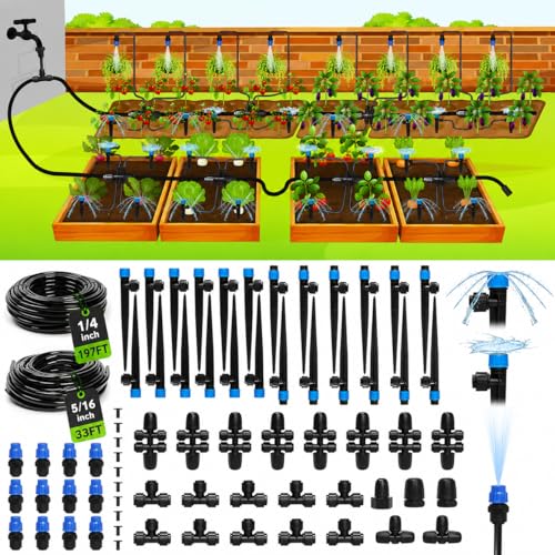 Drip Irrigation System Kit for Garden Watering, 230FT Quick Connect