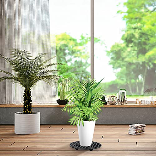 6 Pcs Plant Pot Elevator Heavy Duty Platic Stand Black Round Flower Holder - view 6