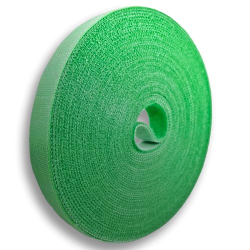 Garden Tie Green Strap Plant Supports Gentle on Plants Pre-Cut Design Tearable Reusable Sturdy Multi-Purpose for Home Garden Balcony Office (32.8ft × 0.6 inch, Green)