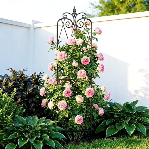 2 Pack 71" H x15 W Trellis,Black Garden Trellis for Climbing Plants Outdoor Metal Frame Sturdy Trellis for Rose - view 4