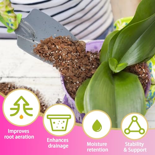 Orchid Potting Mix 1qt，Orchid Soil Composed of Orchid Bark and Perlite，Premium Orchid Medium for Potting, Repotting, Enhanced Drainage, Air Flow & Root Ventilation - view 3