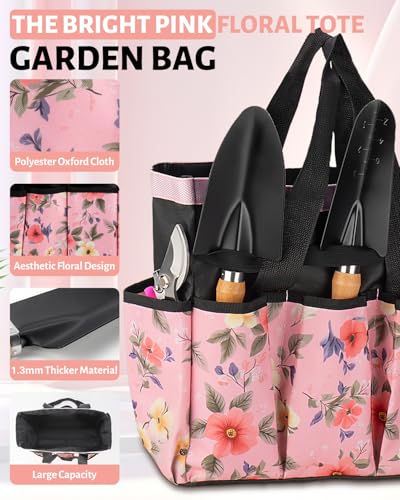 5 Piece Pink Gardening Tool Set for Women - view 3