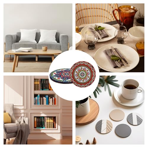 8 Pcs Boho Plant Pot Mat Plant Saucers for Indoors 2 Size 8.66" and 4.72" - view 7