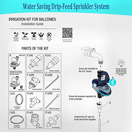 Balcony kit 9001BT Bluetooth Irrigation for Containers and Hanging Flowers Baskets Automatic Plant Watering System for Patio, Balconies Hydroponics & Roof Plants Water Saving Drip-Feed - view 2