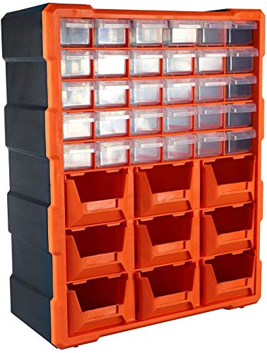DIY Tool Bits Storage Organiser Unit - Workshop Screws and Small Parts Cabinet or Office Stationary Craft Box (39 Drawer with Open storage) - view 5
