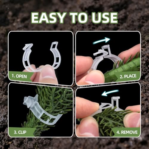 300Pcs Plant Clips, Plant Support Clips Plastic Trellis Clips - view 5