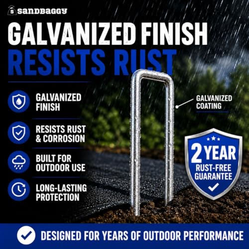 200-Count Rust-Free 6-Inch Landscape Staples (11 Gauge Steel) - Galvanized SOD Garden Stakes Pin ~ Trusted by Farmers & Contractors Across the USA - view 2