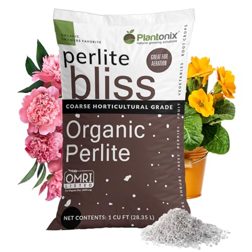 Perlite Bliss (1 Cubic Ft) - Organic Perlite for Plants Indoor Soil Amendment - Bulk Perlite for Gardening & Seed Starting - Mixes Easily with Potting Soil, Vermiculite, & Coco Coir for Plants